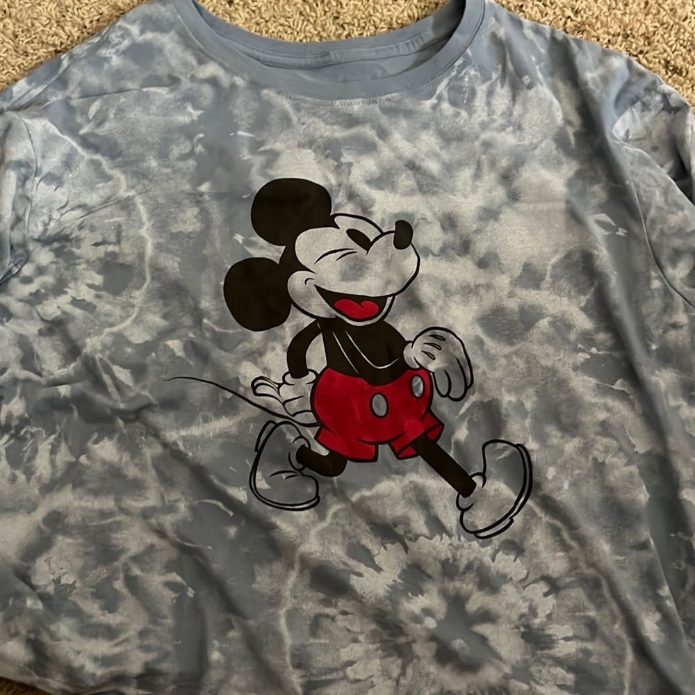 blue tie dye mickey mouse shirt size large